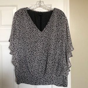 Midnight Navy & Pink Floral Print Blouse